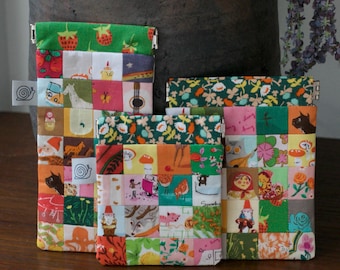 Snap Pouches available in various sizes in Heather Ross Fabric