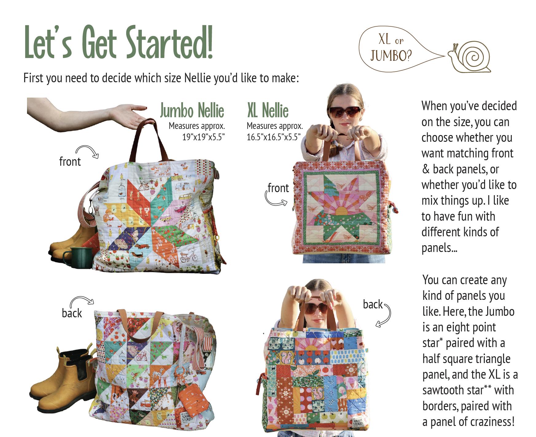 Nellie Tote Bag Sewing Pattern: XL & Jumbo Sizes (digital Download) - Etsy