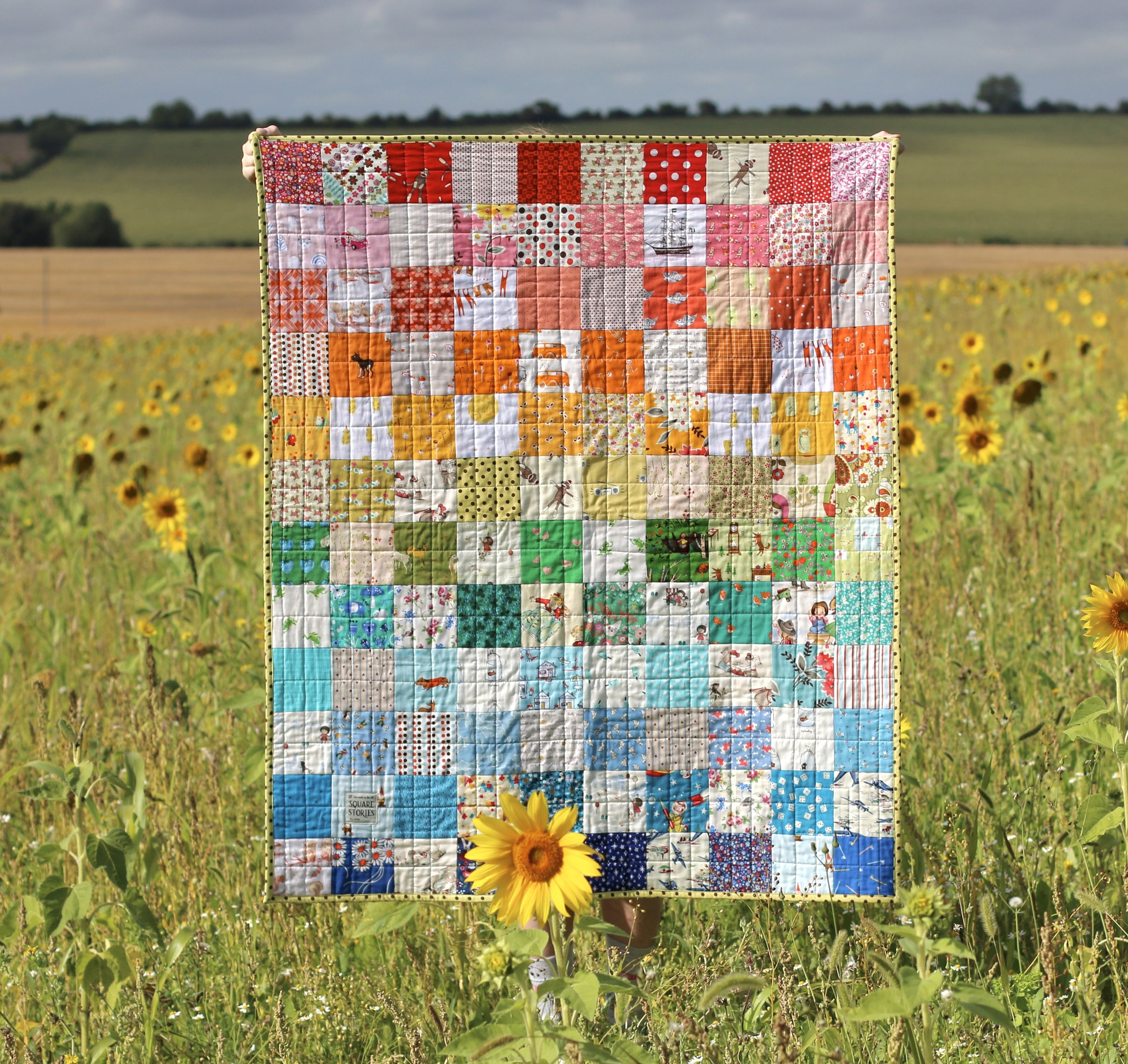 Hand Made Rainbow Patchwork Quilt Cot Size Etsy