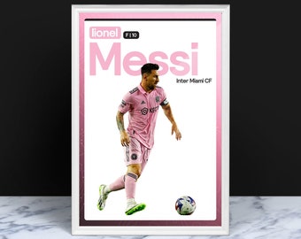 Lionel Messi Poster, MLS Miami Football, Soccer Gifts, Sports Poster, Football Player Poster, Soccer Wall Art, Sports Bedroom Posters