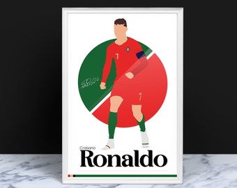 Cristiano Ronaldo Poster, Portugal Football, Soccer Gifts, Sports Poster, Football Player Poster, Soccer Wall Art, Sports Bedroom Posters