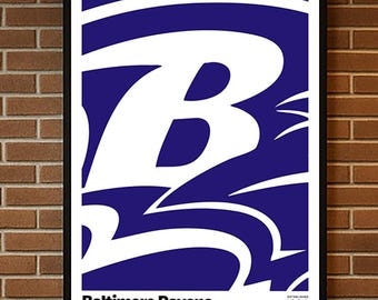 Baltimore Ravens Plakat, Prezenty piłkarskie, Plakat sportowy, Plakat piłkarski, Sztuka ścienna piłkarska, Baltimore Ravens, Sztuka Baltimore Ravens, Ravens