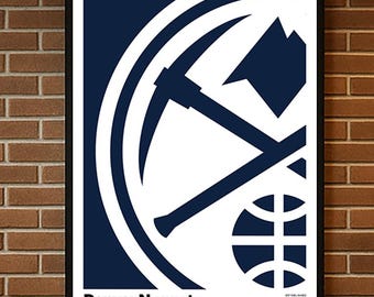 Denver Nuggets, regalos de baloncesto, póster deportivo, póster de baloncesto, arte mural de baloncesto, arte de los Denver Nuggets, póster de los Denver Nuggets