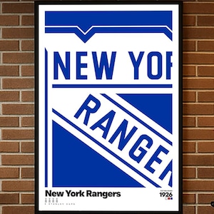 Pôster do New York Rangers, presentes para hóquei, pôster esportivo, pôster de hóquei, arte de parede de hóquei, New York Rangers, arte do New York Rangers