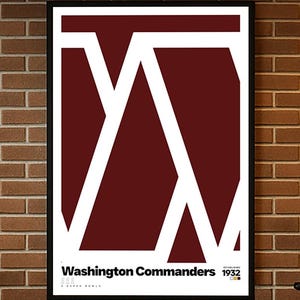 Washington Commanders Poster, Football Gifts, Sports Poster, Football Poster, Football Art, Washington Commanders, Washington Commanders Art
