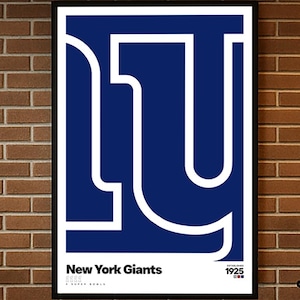 New York Giants Poster, Football Gifts, Sports Poster, Football Poster, Football Art, New York Giants, New York Giants Art, Giants, NFL