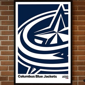 Columbus Blue Jackets Poster, Hockey Gifts, Sports Poster, Hockey Poster, Hockey Wall Art, Columbus Blue Jackets, Columbus Blue Jackets Art