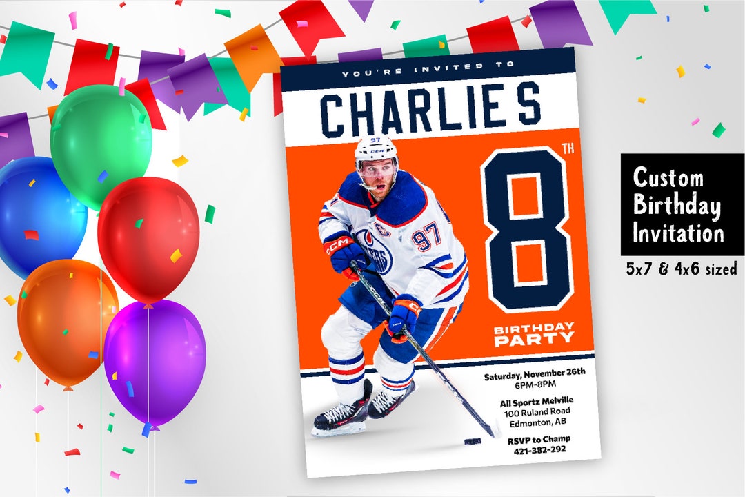 Connor Mcdavid Birthday Invite Perfect for Socials, Print or Email