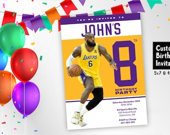 Lebron James Birthday Invitation - Etsy