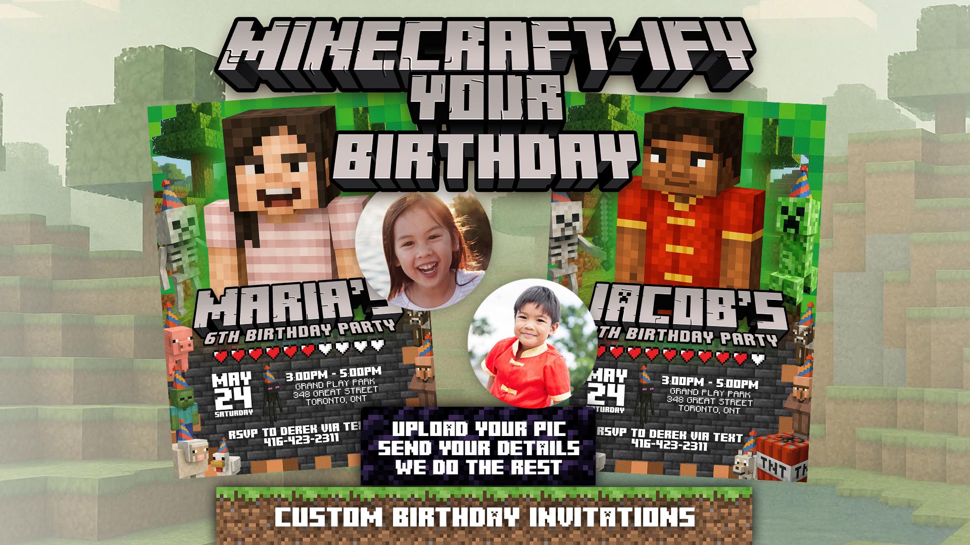 Minecraft Custom Birthday Invite