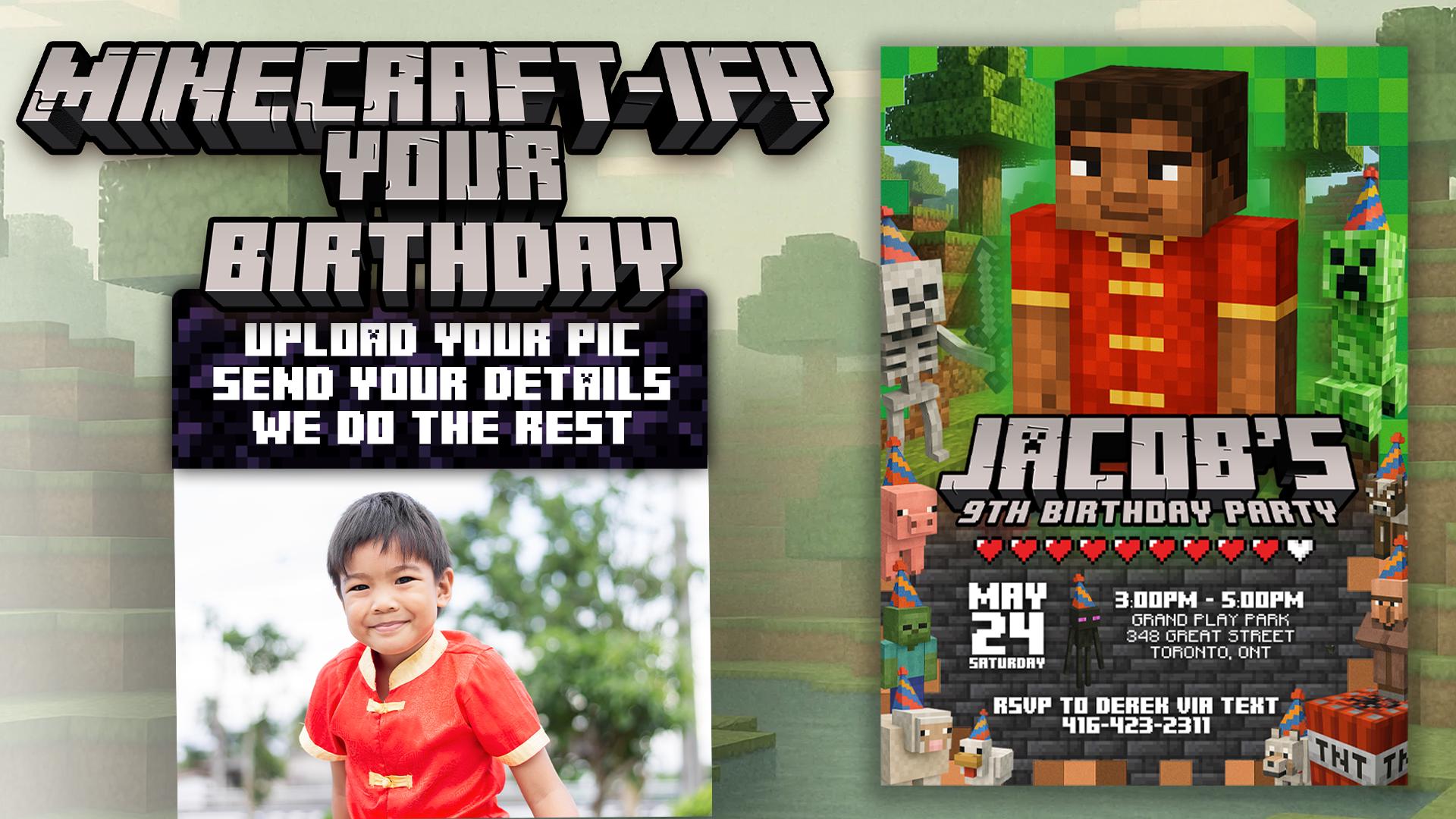 Minecraft Custom Birthday Invite