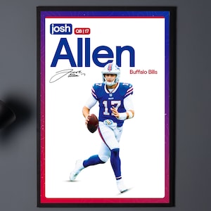 Josh Allen Poster, Buffalo Bills, Bills Football, Football Gifts, Sports Poster, Football Player Poster, Football Wall Art, Bills Wall Art