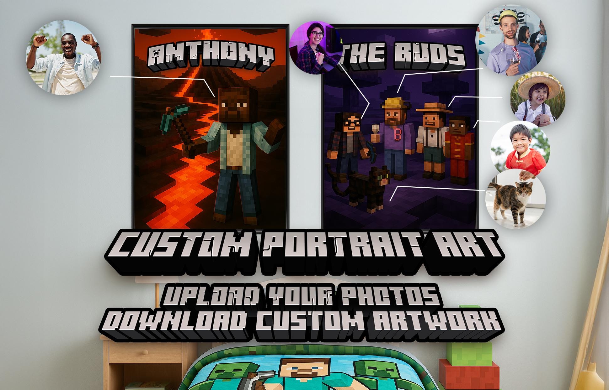 Custom Pixelated Portrait (Digital File)