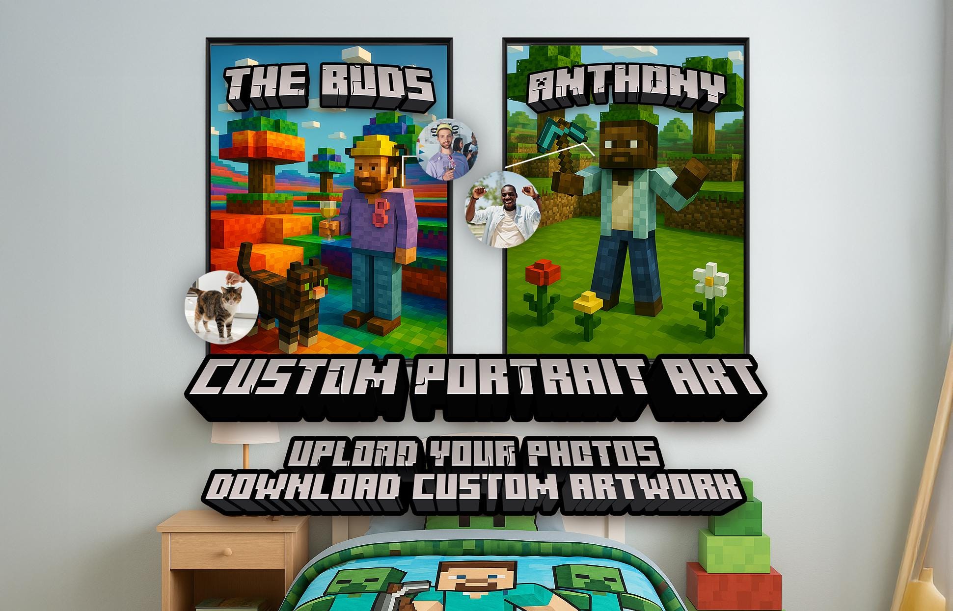 Custom Pixelated Portrait (Digital File)