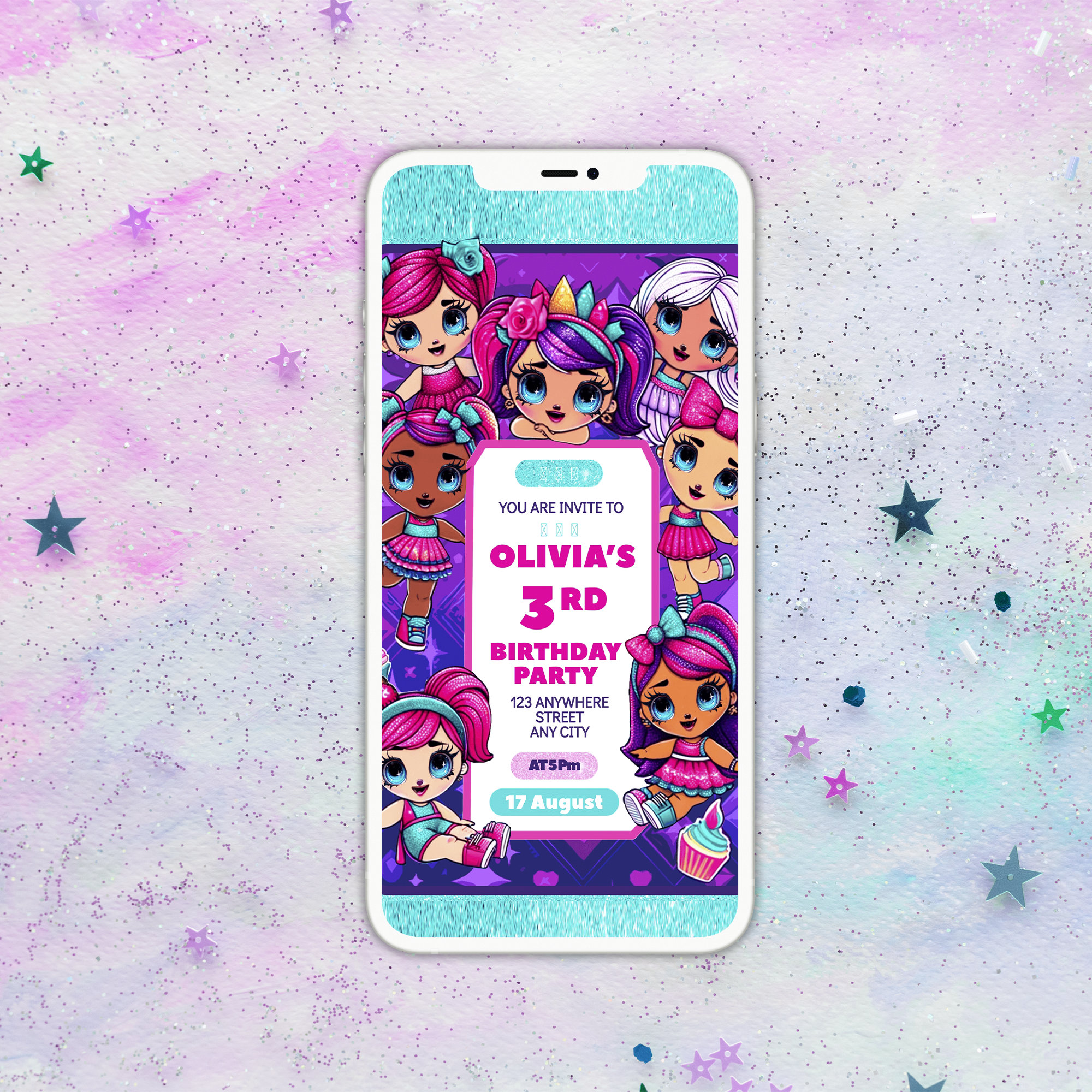 Lol Birthday Invitation Template Girl Birthday Party Digital Invite Lol Birthday Invitation Template Girl Birthday Party Digital Invite