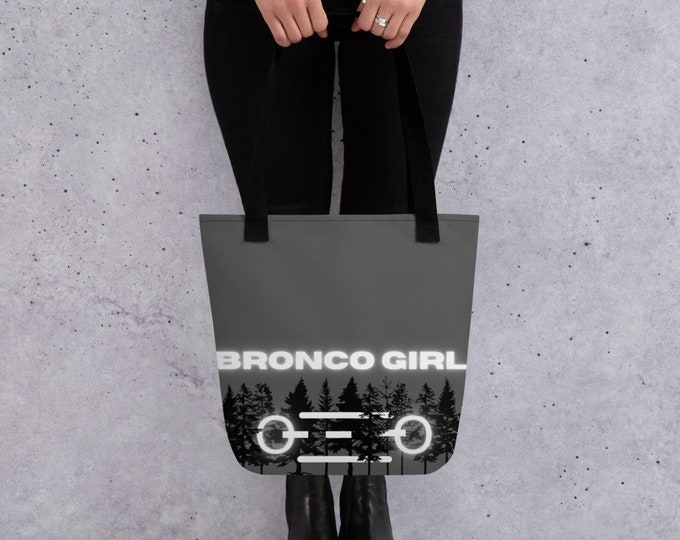 Featured listing image: Bronco girl black forrest tote bag