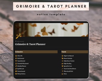 Notion Grimoire Template: Witchy Tarot Planner, Dark Academia (Digital Download)