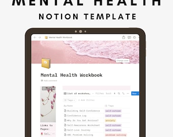 Mental Health Notion Workbook: Self-Care Journal with DBT & Anxiety Prompts for Women