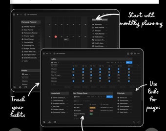 Notion ADHD Life Planner: Focus & Goal Tracking (Digital Download)