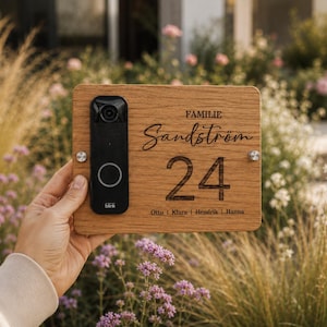 Klingelschild | Videotürklingel Klingelschild | personalisiert | Türklingel Schild | Schild für Smart Türklingel | Blink Ring Arlo Doorbell