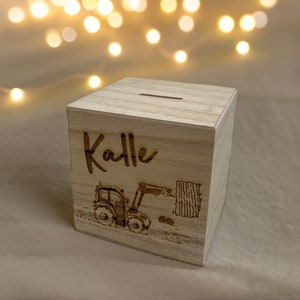 Wooden money box | tractor | Wooden money box | piggy bank | Gift for special occasions | Gift idea