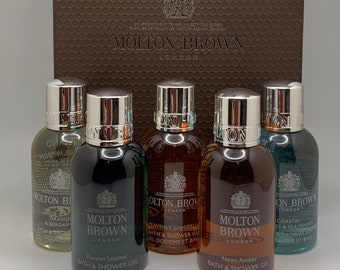 Molton Brown Herren-Bade- und Duschgel-Geschenkset (5 x 50-ml-Flaschen und Geschenktüte)