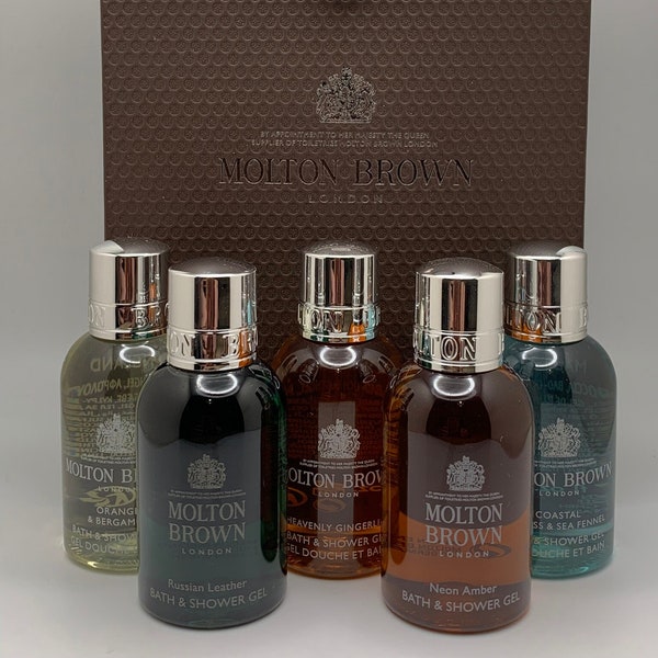 Molton Brown Herren-Bade- und Duschgel-Geschenkset (5 x 50-ml-Flaschen und Geschenktüte)