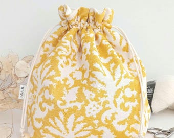 Drawstring project bag knitting project bag high end fabric birthday gift crochet project bag