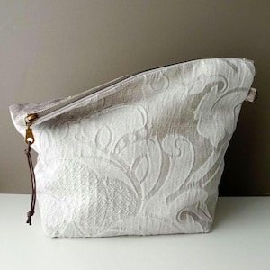 knitting project bag medium zip project bag sustainable designer fabric bag gift for knitter zipper bag pocket inside mother&#39;s day gift