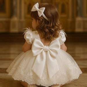 Baptism Lace Dress for Baby Girl, Christening Gown, White Baptism Dress, Christening Set Girl, First Communion Dress, Lace Baptism Gown