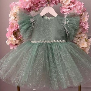 Tutu Flower Girl Dress, Sparkling Birthday Dress, Toddler Princess Dress, Baby Pageant Dress, Girl Ball Gown, Girl Special Occasion Dress