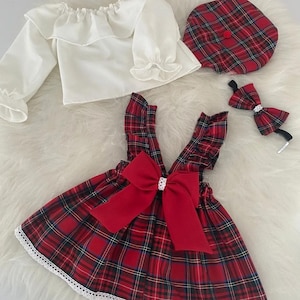 Toddler Girl Christmas Dress, Girl Photoshoot Dress, Baby Dress, Birthday Party Dress, Girl Tartan Xmas Holiday Outfit, Baby Tutu Dress