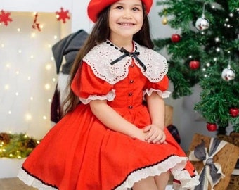 red puffy christmas dress Kali_store Toddler Girl Fall Dress Long Sleeve Christmas Dress Puffy Skirt Red,Size 5 T, Toddler Girl's, Size: 5T