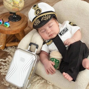 Personalized Airforce Baby Costume, Kids Halloween Pilot Costume, Captain Pilot Outfit, Newborn Outfit, Photography Props, Aviation Gifts