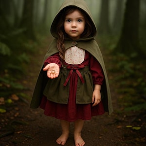 Medieval Costume for Girl, Baby Ring Bearer Outfit, Fairy First Birthday, 1st Birthday Medieval Dress with Cloak, Halloween Costume