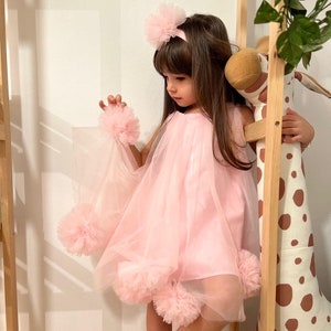 Pink First Birthday Dress, Girl Pink Birthday Outfit, First Birthday Tutu, Pink Tutu Dress for Girl, Baby Prom Dress, Baby Photoshoot Dress