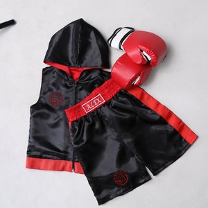 Baby Boy Personalized Red Boxing Set, Baby Boy Birthday Costume, Baby Boy Boxing Photoshoot Outfit, Hallowen Costume