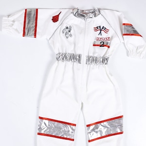 Personalized Astronaut Costume for White Space Kids*Space Baby Jumpsuit* Toddler Space Themed Birthday Party Suit*Astronaut Themed Outfit *