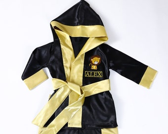 Kids Personalized Boxing Set Robe, Shorts, Gloves, Lion Boxing Set, 1st Birthday Costume, Newborn Photograph