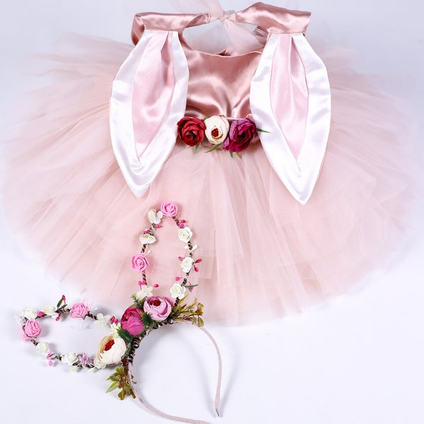 Robe rose de Pâques pour fille, tenue de Pâques pour bébé fille, robe en tulle, tenue de Pâques rose pour bébé fille, anniversaire de style princesse