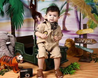 Personalized Safari Outfit for Kids, Toddler One Piece Off Road-Savana Costume, Baby 1st Birthday, Easter Theme, Halloween Outfit