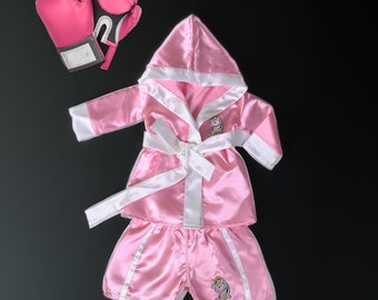 Personalized Boxing Costume for Martial Arts Girls*Champions Jumpsuit*Toddler Robe Muay Thai Costume, Octagon Role Play