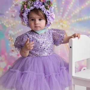 Lilac Tutu Dress, First Birthday Dress, Toddler Pagent Dress, Flower Girl Dress, Birthday Party Outfit, Princess Outfit,  Photoshoot Dress