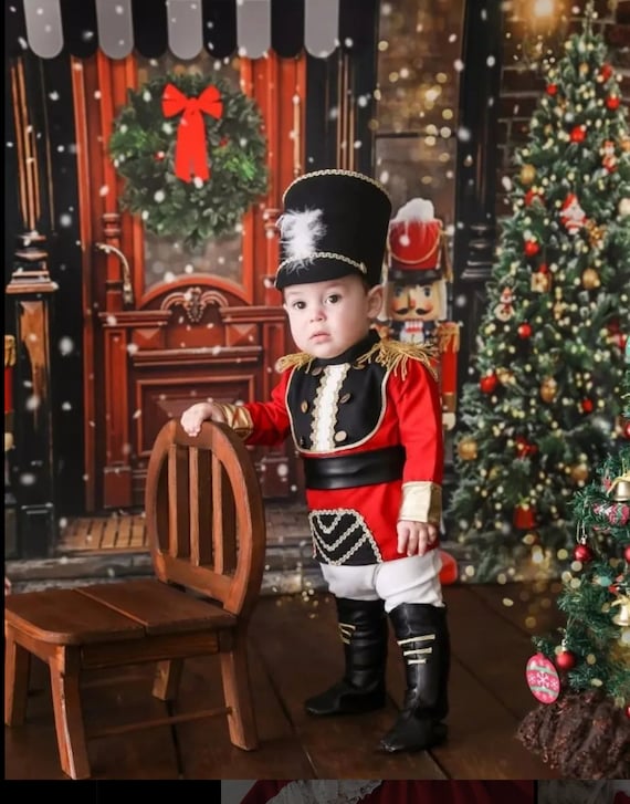 Nutcracker Boy Costume, Boy Tin Soldier Suit,English Soldier Costume,Photoshoot Toddler Outfit,Photography Props,1st Birthday Gift
