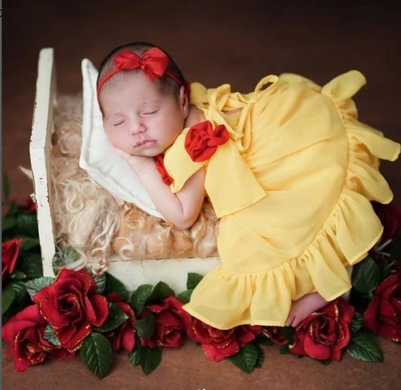 Princess Belle Costume,Belle Photoshoot Dress,Birthday Costume,Toddler Costume,Flower Girl Dress for Special Occasion Costume