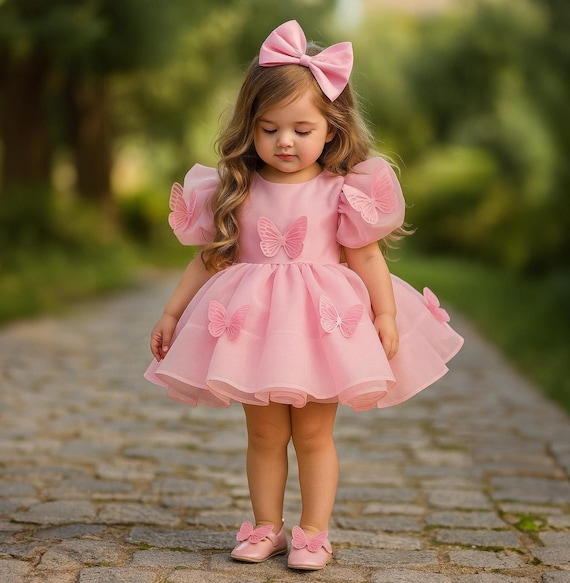 etsy first birthday dress Baby Girl Butterfly First Birthday Dress & Shoes: Baby Girl Birthday Outfit,  Girl Tulle Party Outfit