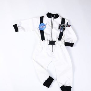 Astronaut kostuum voor kinderen fotografie rekwisieten, ruimte baby jumpsuit peuter ruimte thema verjaardagsfeestje pak astronaut thema outfit afbeelding 1