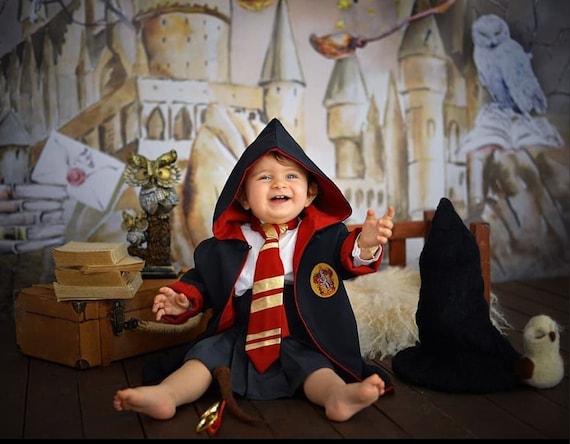 Halloween Harry Potter Costume, Hogwarts Robe for Toddler, Wizard Cosplay, Kids Costume, Halloween Party
