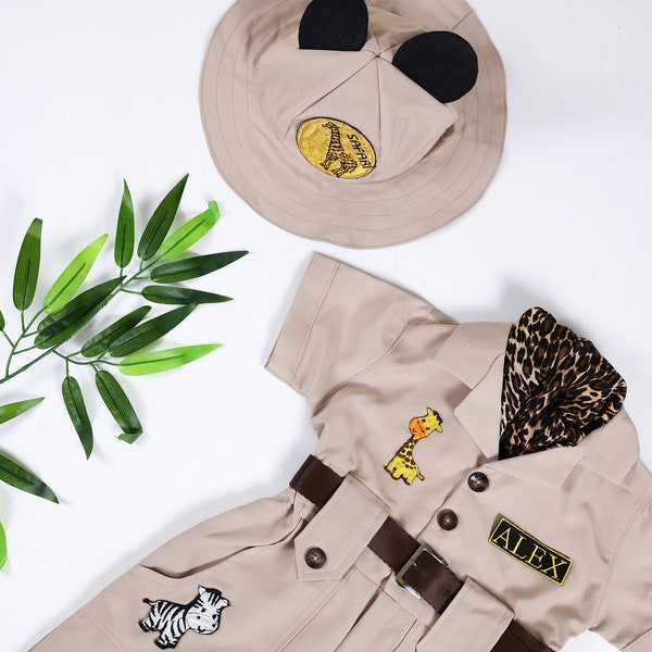 Personalized Beige Safari Outfit for Kids, Toddler One Piece Off Road-Savana Costume, Baby 1st Birthday Costume, Easter Theme, Safari Theme