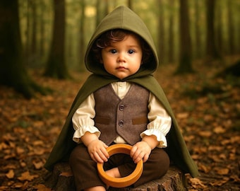 Toddler Medieval Costume: Baby Boy Woodland Outfit, Ring Bearer Suit